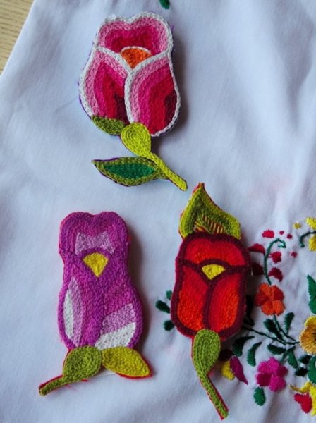 画像1: メキシコ刺繍ブローチB (1)
